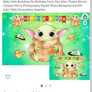 Baby Yoda Birthday backdrop